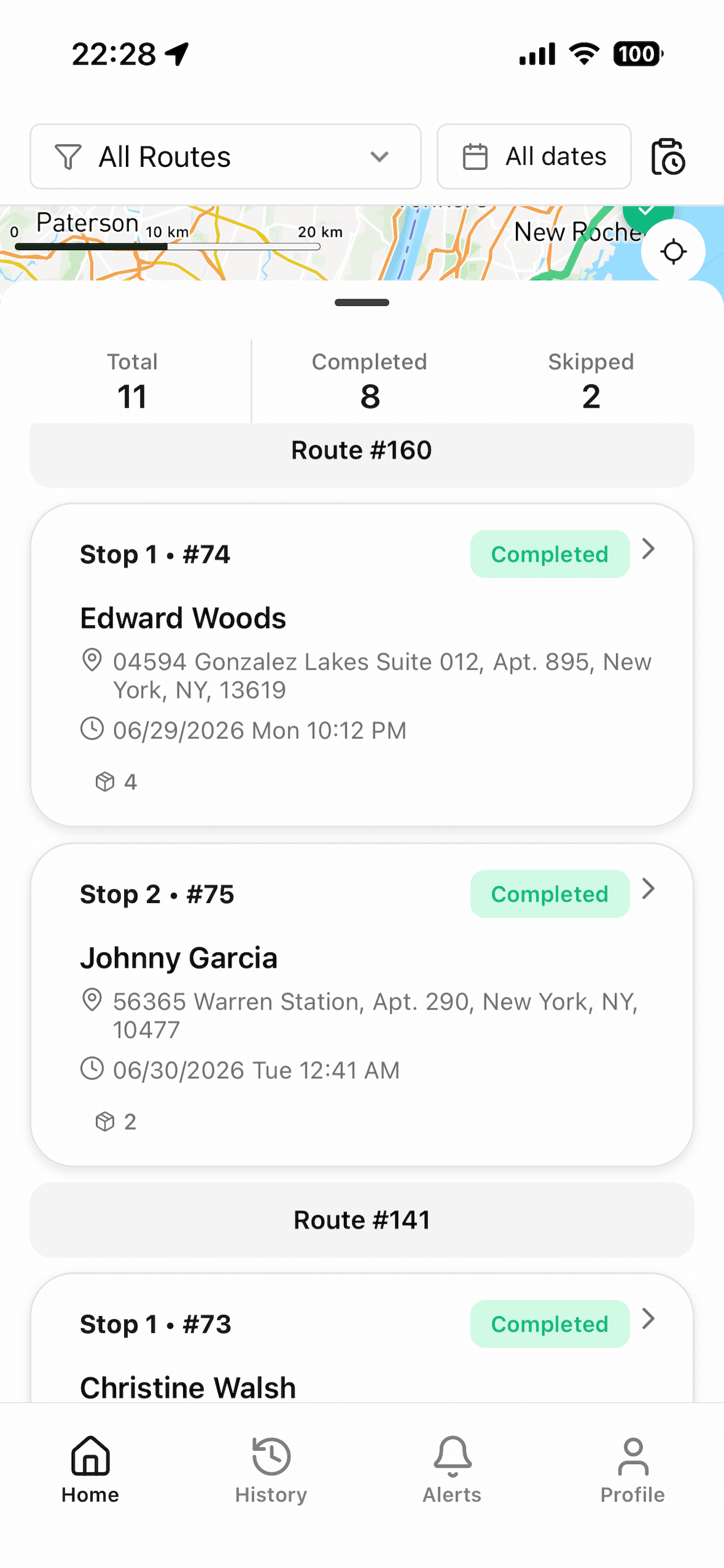Magic Dispatch Route and Map View